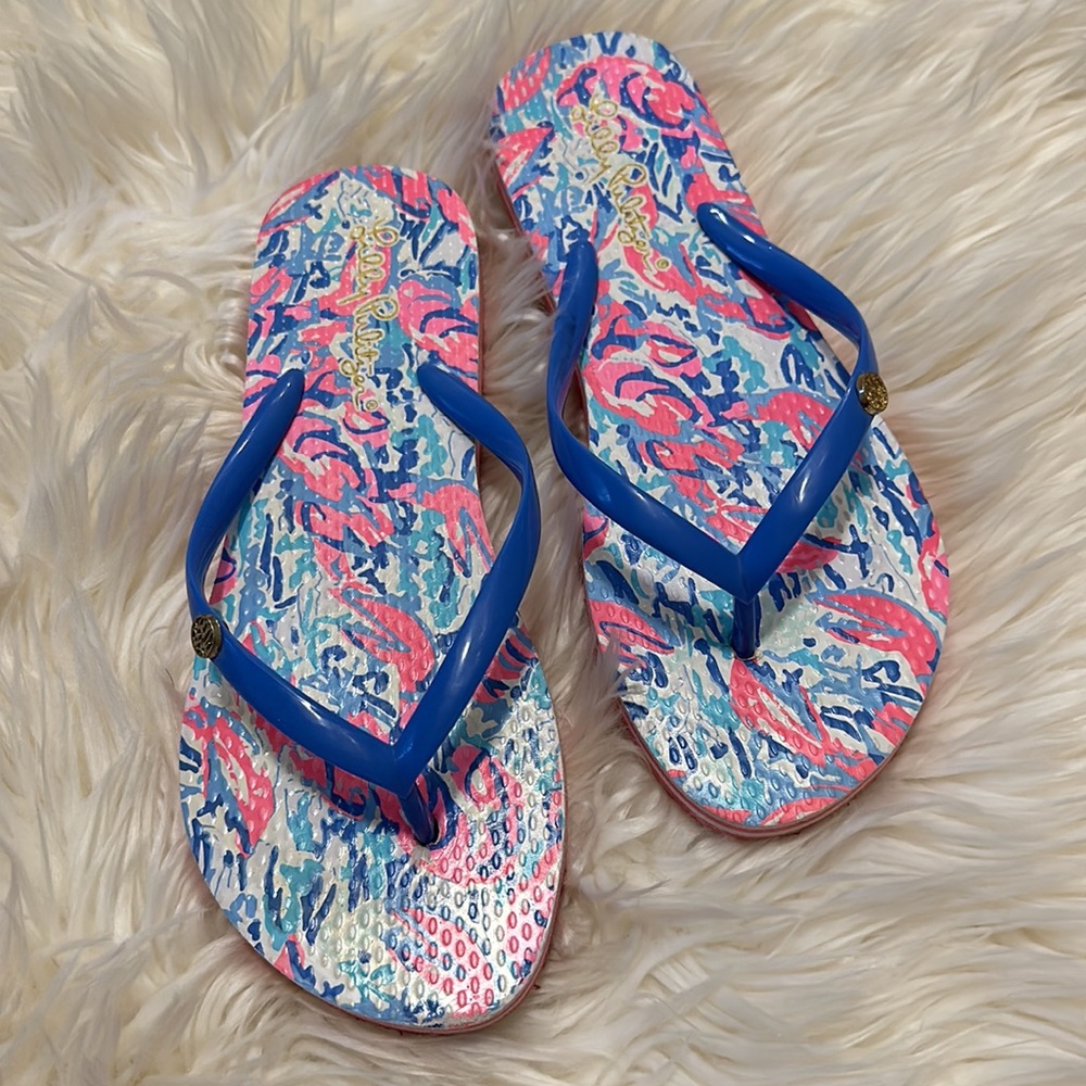 Lilly Pulitzer Lobstah Roll Flip Flops 5/6